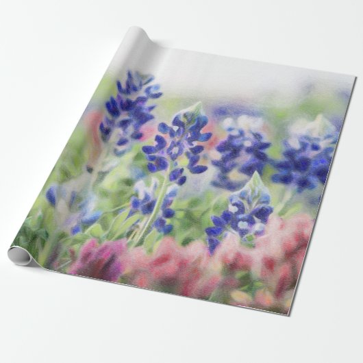Pastel Bluebonnets Cadeaupapier (Uitgerold)
