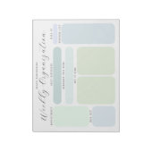 Pastel Blues en Greens Custom Weekly Organisatie Notitieblok (Gedraaid)