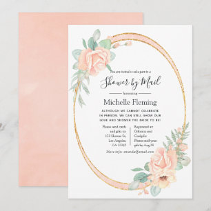 Pastel Blush Bloemen Baby of Vrijgezellenfeest per Kaart