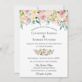 Pastel Blush Bloemen Bruiloft Uitnodiging (Voorkant)