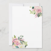 Pastel Blush Bloemen Bruiloft Uitnodiging (Achterkant)