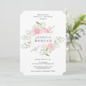 Pastel Blush Bridal Shower Invitation Kaart (Staand voorkant)