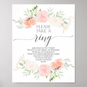 Pastel Blush Bruiloft Ring Game Poster