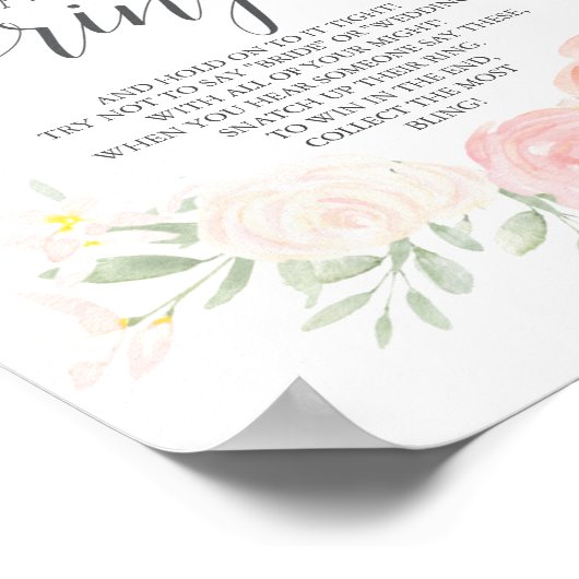 Pastel Blush Bruiloft Ring Spel Poster (Hoek)