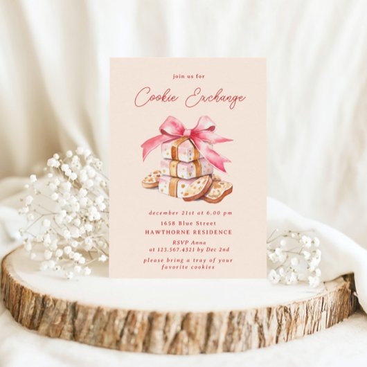 Pastel Blush Cookie Exchange Kerstfeest Kaart