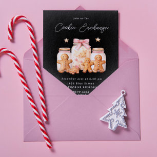 Pastel Blush Cookie Exchange Kerstfeest Kaart