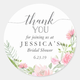 Pastel Blush Favor Sticker