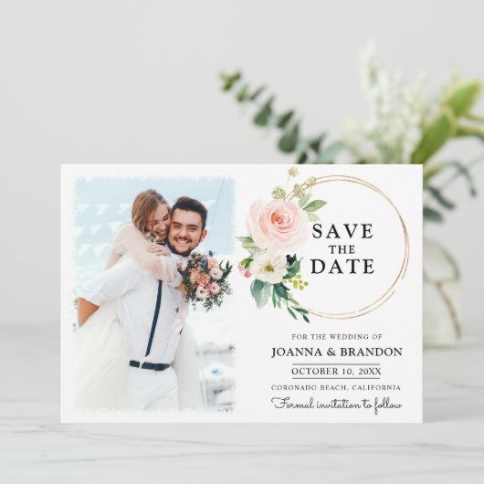 Pastel Blush  flacon met flesje Opslaan Datum Kaart (Staand voorkant)