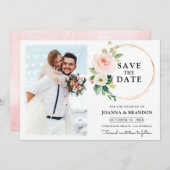 Pastel Blush  flacon met flesje Opslaan Datum Kaart (Voorkant / Achterkant)