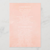 Pastel Blush Floral Geometric Weddenschap Programma (Achterkant)