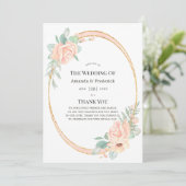 Pastel Blush Floral Geometric Weddenschap Programma (Staand voorkant)
