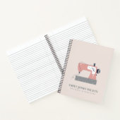 PASTEL BLUSH GRAY PEACH PINK SEWWING MACHINE TAILO NOTITIEBOEK (Binnen)