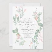 Pastel Blush Greenery Wedding Kaart (Voorkant)