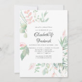 Pastel Blush Greenery Wedding Rehearsal Dinner Kaart (Voorkant)