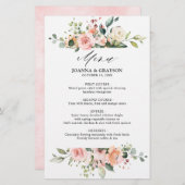Pastel Blush Ivory Floral Botanical Wedding Menu (Voorkant / Achterkant)