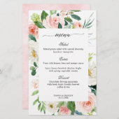 Pastel Blush Joli Floral Mariage Menu (Devant / Derrière)