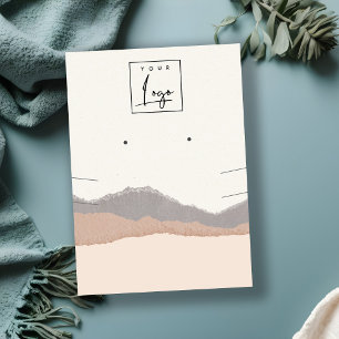 Pastel Blush Kraft Mountain Wave Earring Ketting Visitekaartje
