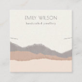 Pastel Blush Kraft Mountain Wave Ketting Display Vierkante Visitekaartje (Voorkant)