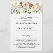 Pastel Blush Pink Botanical Weddenprogramma (Voorkant)