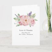 Pastel Blush Pink Dahlia Mariage Carte de remercie (Devant)
