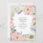Pastel Blush Pink Dahlia Wedding Kaart (Voorkant)