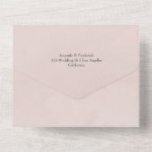 Pastel Blush Pink Floral Weddenschap All In One Uitnodiging (Achterkant)