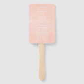 Pastel Blush Pink Floral Wedding Programme Handwaaier (Achterkant)