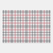 Pastel Blush Pink Gray White Plaid Pattern Inpakpapier Vel (Voorkant)