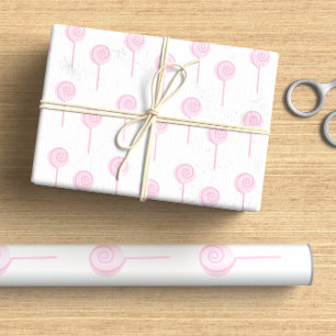Pastel Blush Pink Lollipop Schattige Cadeaupapier