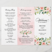 Pastel Blush Pretty Rose Floral Wedding Programme (Devant)