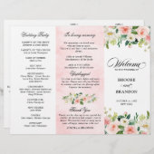 Pastel Blush Pretty Rose Floral Wedding Programme (Devant / Derrière)