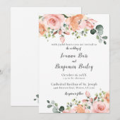 Pastel Blush Roos Floral Botanical Weddenschap Kaart (Voorkant / Achterkant)