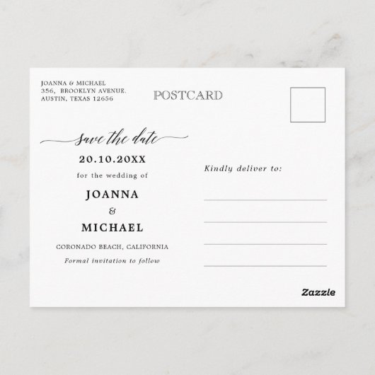Pastel Blush  Roze botanisch sparen op datum Briefkaart (Achterkant)