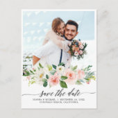 Pastel Blush  Roze botanisch sparen op datum Briefkaart (Voorkant)