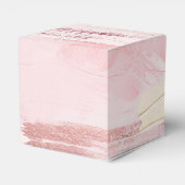 Pastel Blush Roze en Roos Gouden Verf Splash Bedankdoosjes (Achterkant)