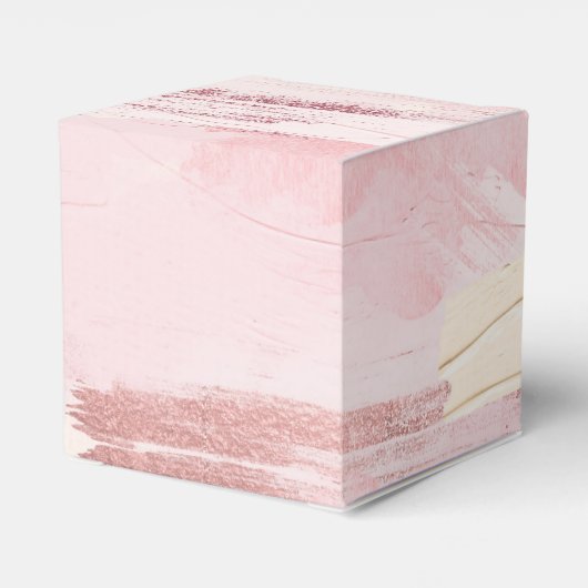 Pastel Blush Roze en Roos Gouden Verf Splash Bedankdoosjes (Achterkant)