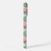 Pastel Blush Roze Flamingo's Palmbladeren Patroon iPhone Hoesje (Rechterkant)