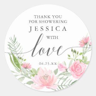 Pastel Blush Shower Favor Sticker