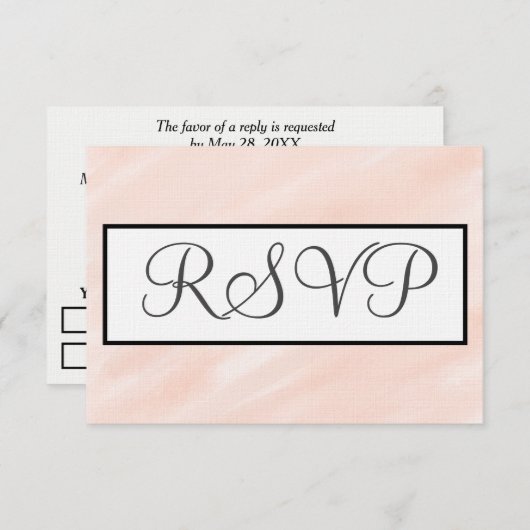 Pastel Blush Watercolor Wedding RSVP (Devant / Derrière)