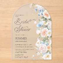 Pastel Blush Wit Blauw Floral Vrijgezellenfeest Ar