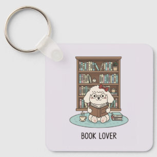 Pastel Boek Liefhebber Poodle Puppy Hond Theekusse Sleutelhanger