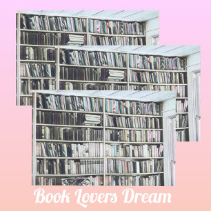 Pastel boekenkast planken van boeken tissuepapier