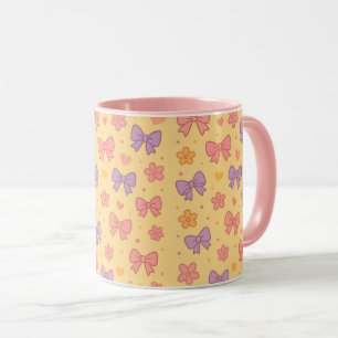 Pastel Bogen & Bloemen Patroon – Schattig Geel Mei Mok