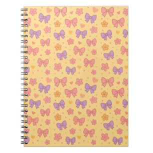 Pastel Bogen & Bloemen Patroon – Schattig Geel Mei Notitieboek