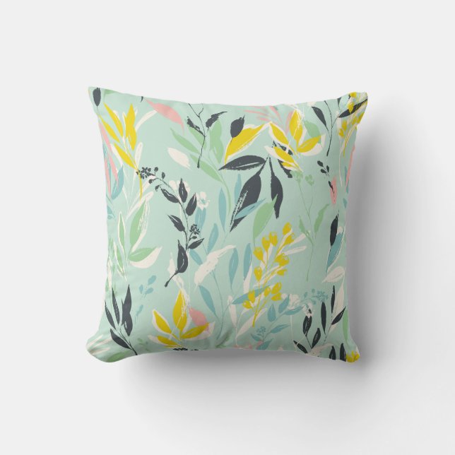 Pastel Bohemian Foliage Pattern Kussen (Voorkant)