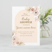 Pastel Boho Arch Bébé invitations douche Fille (Debout devant)