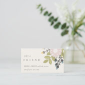 Pastel Boho Blush Blue Green Floral Refer an Frien Visitekaartje (Staand voorkant)