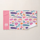 Pastel BOHO Botanical Motif Nom monogramme (Serviette à main)