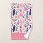 Pastel BOHO Botanische Patroon Monogrammed Naam Bad Handdoek (Handdoek)