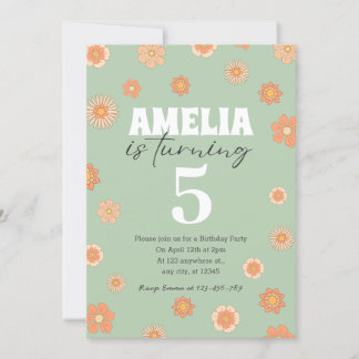 Pastel Boho Daisy Verjaardag uitnodiging Alle leef